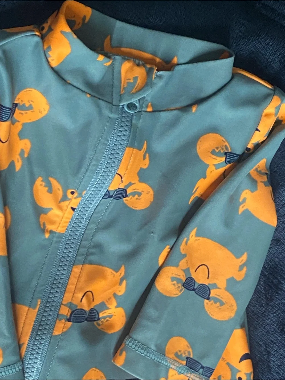Carter's Teal One-Piece with Orange Crab Print